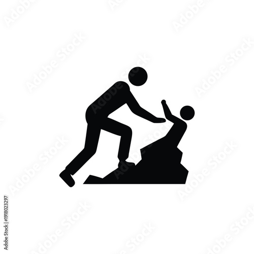 Warrior helps fallen companion on rocky terrain