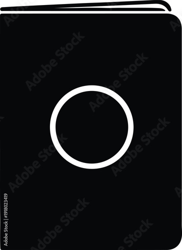 silhouette of a closed passport document for international travel vector design