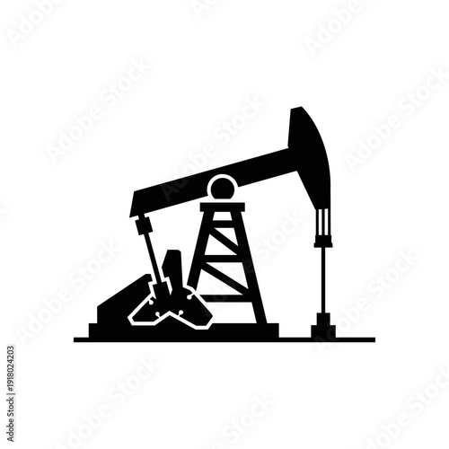 Silhouette of an oil pump jack with gear