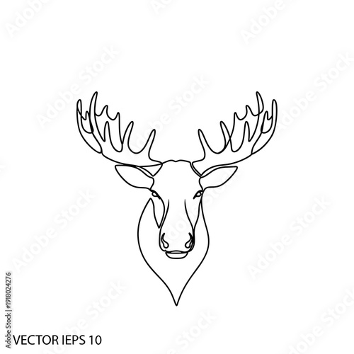 Clean line art of a moose head facing forward
