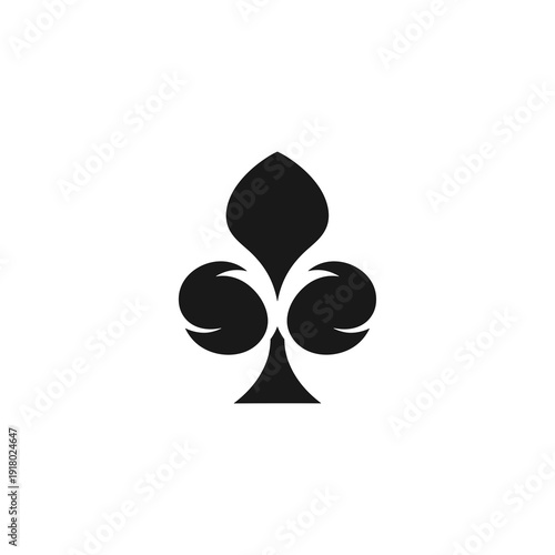 Solid black club suit icon isolated on white