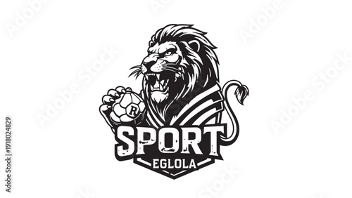 Bold roaring lion mascot logo representing a dynamic sports team identity and branding for competition.