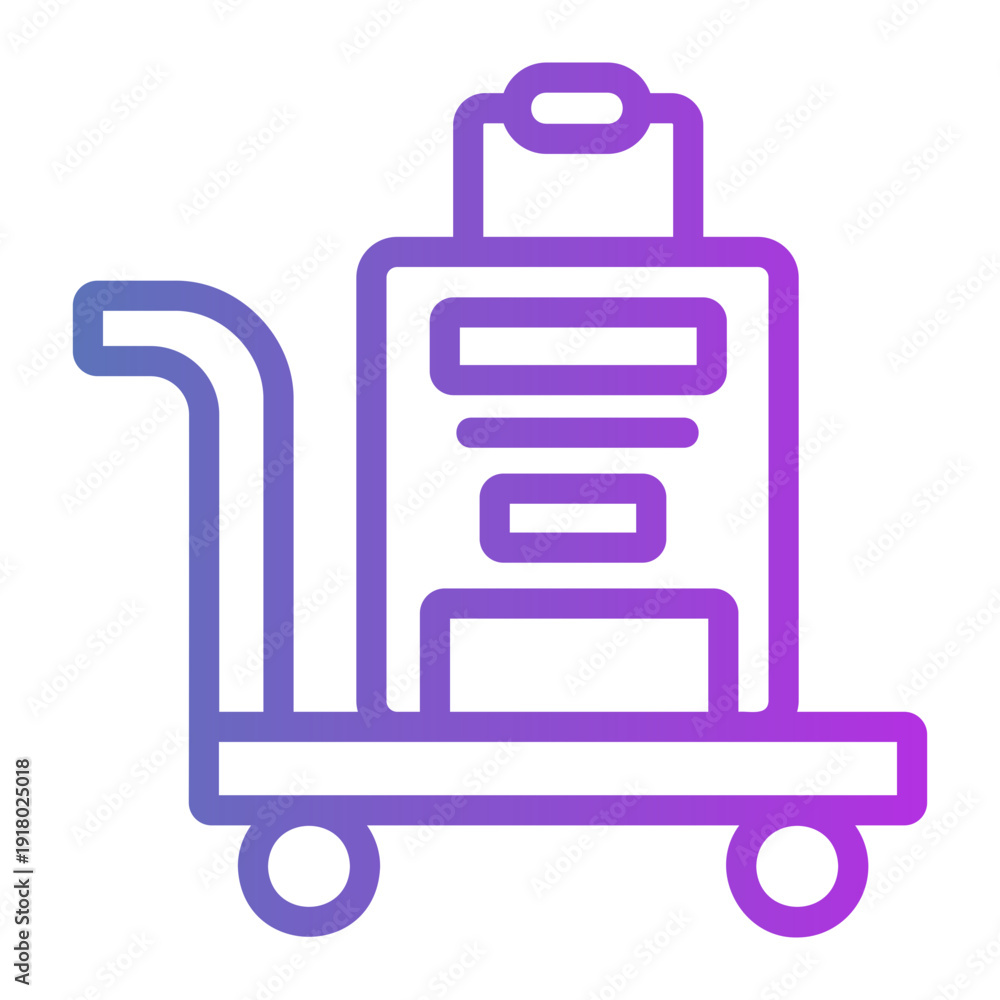 Fototapeta premium Baggage cart Line Gradient Icon