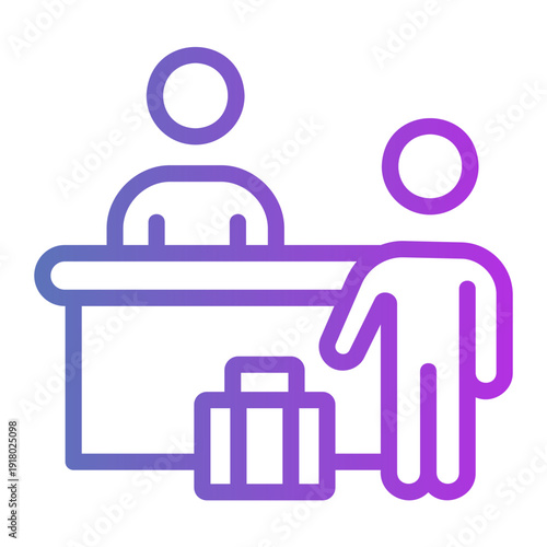Guest check in Line Gradient Icon