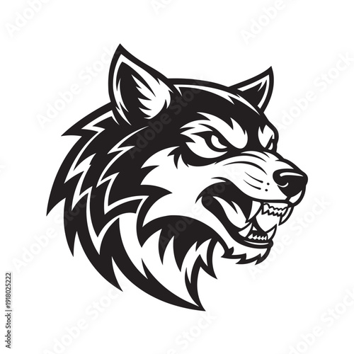 Dramatic Wolf Head Illustration for Branding and Mascots.