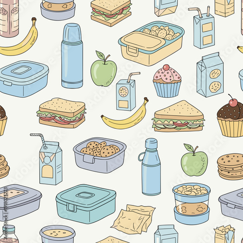 Pattern of Various Lunch Boxes and Snacks
