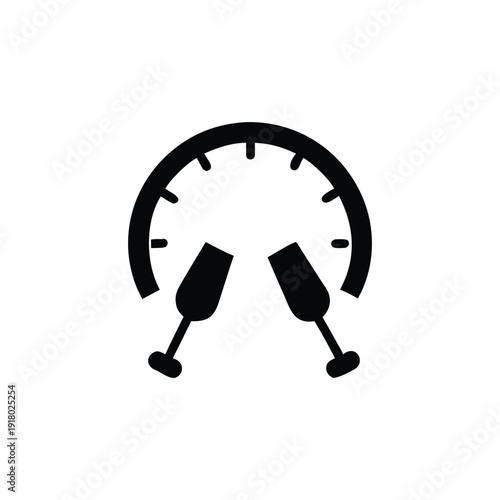 Couple toasting at midnight with champagne glasses