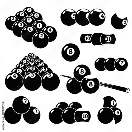Various Groups of Billiard Balls Collection