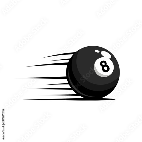 Eight Ball in Fast Motion Speed Lines