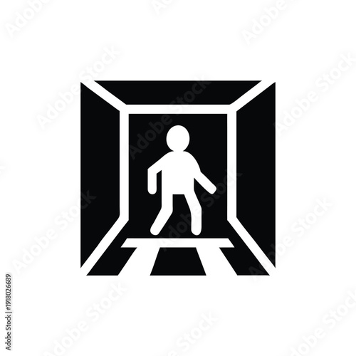 Figure walking through tunnel illustration