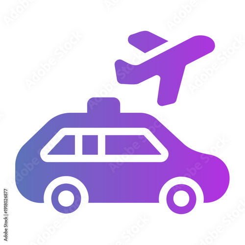 Airport transfer car Line Gradient Icon