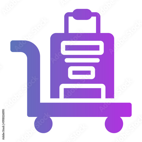 Baggage cart Line Gradient Icon