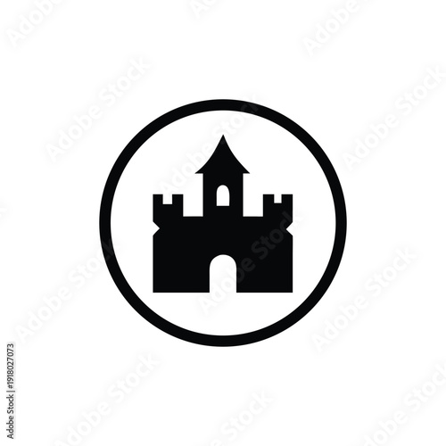 Ancient gate silhouette with dragon tails curl vector