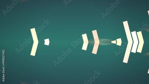 Modern abstract design with glowing shapes on dark teal background