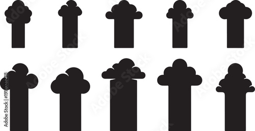 Black Cross Silhouettes on White Background Pattern Design