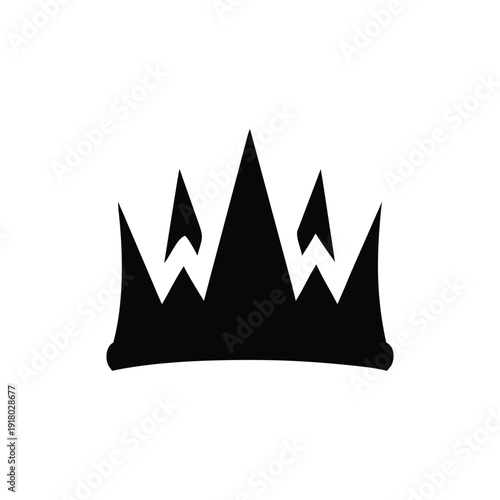 Majestic Crown Silhouette Illustration on Mountain Peaks