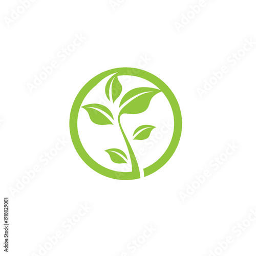 Logos of green Tree leaf ecology