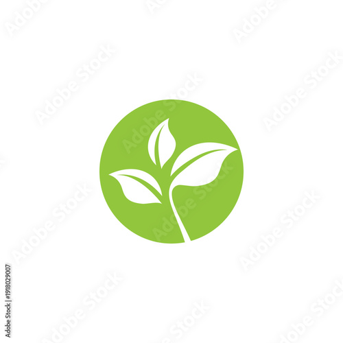 Logos of green Tree leaf ecology