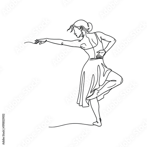 Elegant woman dancing with poise and confidence in stylish outfit