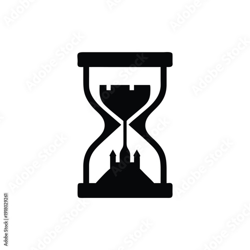 Hourglass silhouette with palace inside