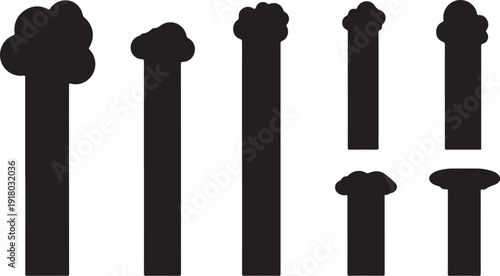 Black silhouettes of various nails and screws on white