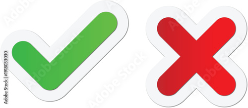 Check Mark Cross Validation Icon Vector Design