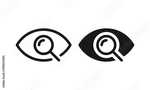 Eye Magnifying Glass Search Icon Vector