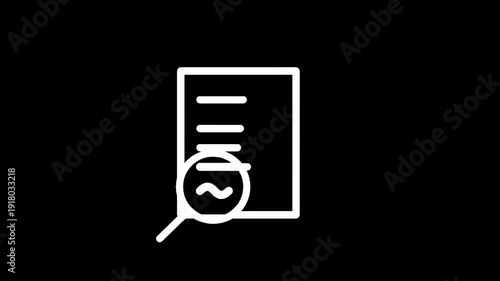 Document analysis with magnifying glass icon representing research and investigation