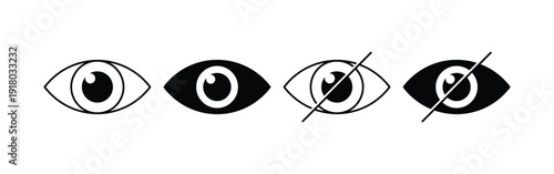 Eye Visibility Hidden Show Icon Vector Design