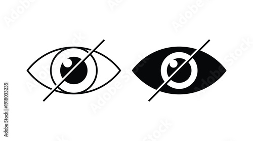 Hidden Eye Visibility Off Icon Vector Design