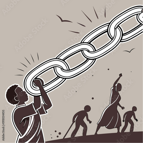 Chain Breaking Apart – Slavery Victims Remembrance Illustration