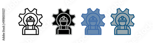 
technician icon set multiple style collection with technisi design