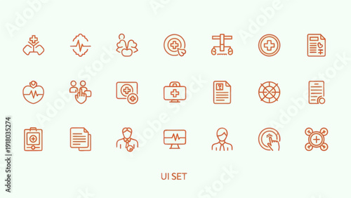 Medical ui icon set healthcare symbols for digital applications