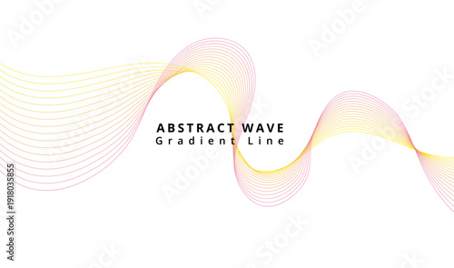 An abstract wave gradient line design on a white background
