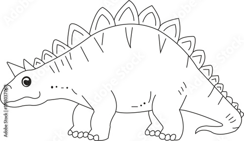 Ankylosaurus Dinosaur Coloring Page-Cute Armored Dino Outline for Kids