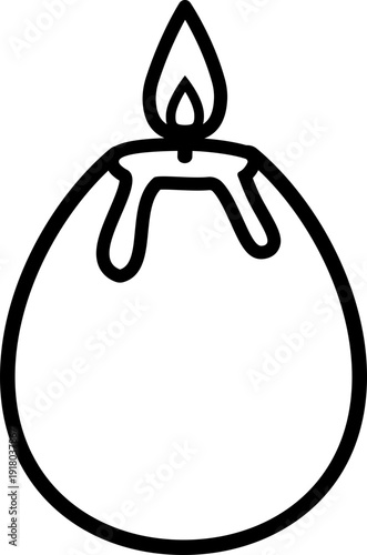 Lit Egg-Shaped Candle Vector with Bold Outline.
Easter Egg Candle Line Art Icon Illustration.
Bold Outline Easter Egg Candle with Flame Clipart.
