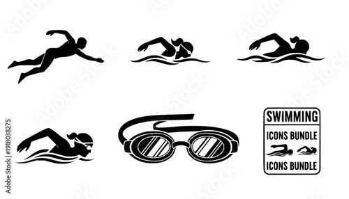 Swimming silhouettes, Swimmer silhouette, Woman swimming silhouette, Swimmer svg, Backstroke swimmer silhouette, Swimming svg, Swimming goggles silhouette, Swimmer icon bundle.