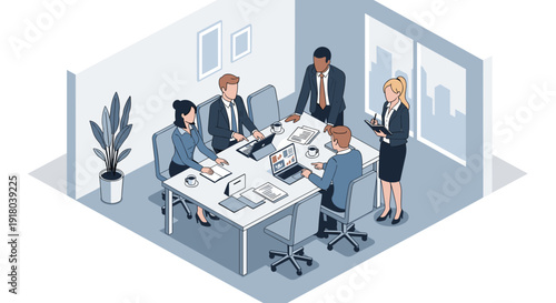 Business Professionals in Office Meeting Room.