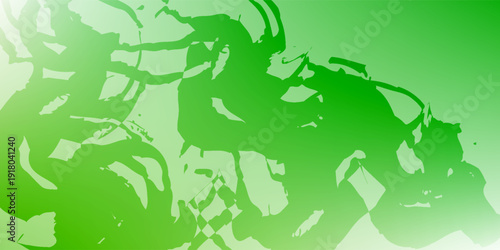 Abstract Green Horse Racing Silhouettes With Jockeys and Dynamic Motion Background