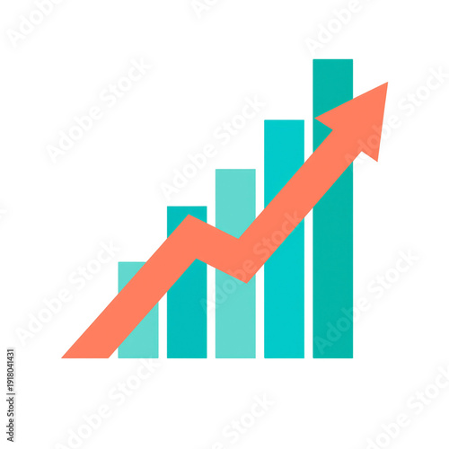 3D red business bar graph with upward arrow showing financial growth and market success on white background Free Download 3D red business bar graph with upward arrow showing financial growth and market success on white background - GFXLoad