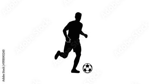 Vector Icon Sheet of Soccer Player in Action Running with Ball