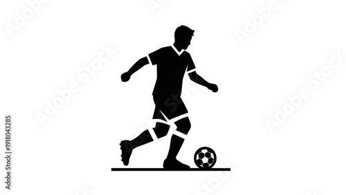 Dynamic Vector Icon Sheet of Soccer Player in Action Kicking the Ball on the Field