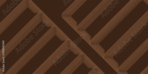 abstract futuristic brown glowing rounded lines on brown background.