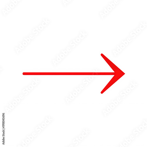A large red arrow pointing to the right on a  transparent background