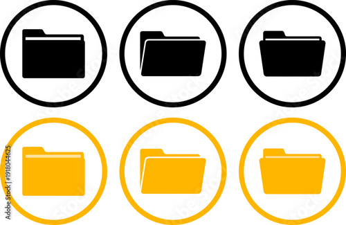 Modern folder icons for organization and data management needs