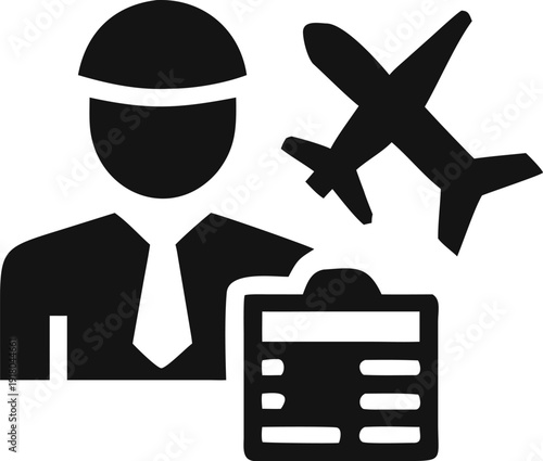 Aviation professional meticulously planning flights with detailed checklists and preparing aircraft for successful departure