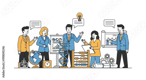 Business team collaborating on innovative projects with creative solutions