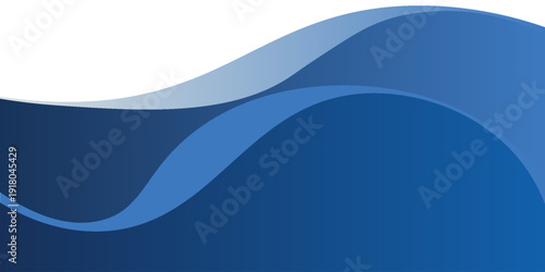 Abstract modern blue wavy header business banner horizontal background