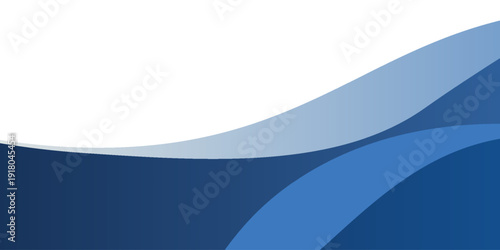 Abstract modern blue wavy header business banner horizontal background