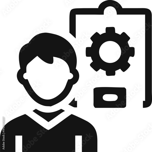 Business person planning tasks or managing project settings on a clipboard